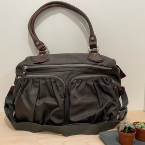 MZ Wallace Belle Steel Bedford Tote with pink interior